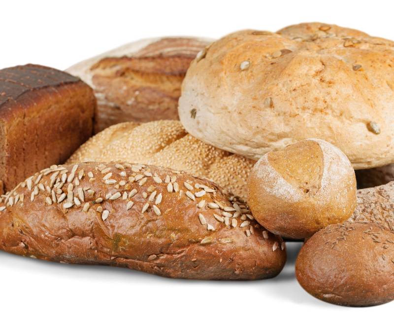 loaves of bread and buns, carbohydrates